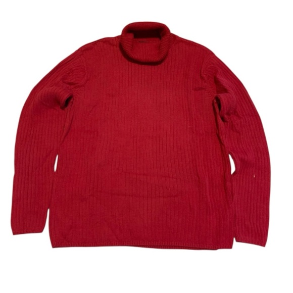 Sweater Company Red Ribbed Turtleneck Sweater Pullover Ladies S/P Small Petite - Picture 1 of 5